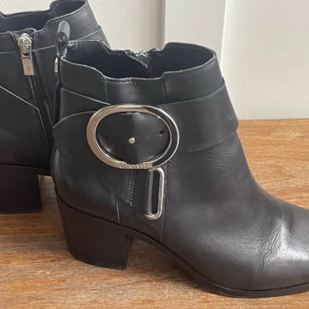 DKNY Black Leather Boots